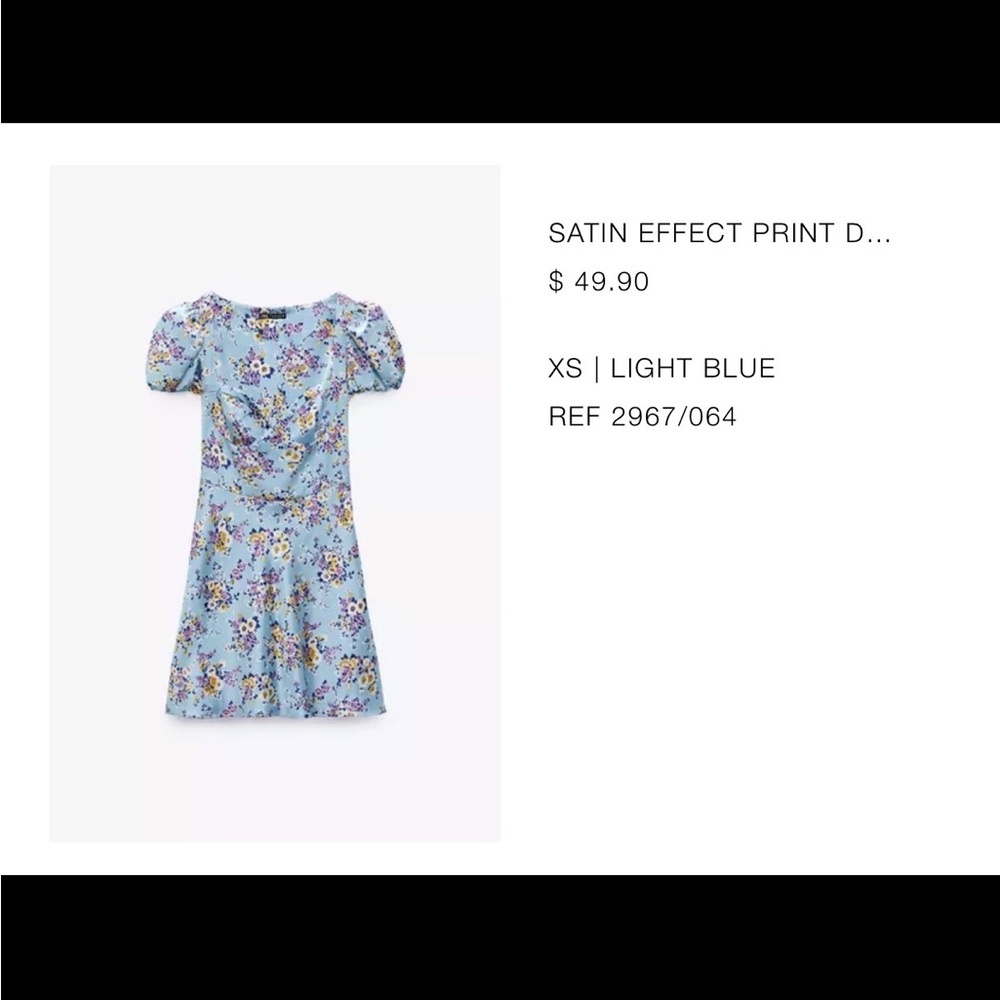 Zara Floral Satin Effect Dress